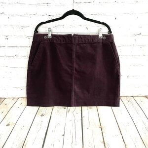 🆕 Banana Republic Dark Plum Corduroy Mini Skirt Women’s Size 14